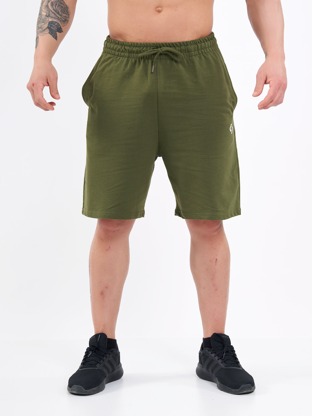 A Man Wearing Zen Khaki Color Men's Easy-Fit Shorts for All-Day Wear