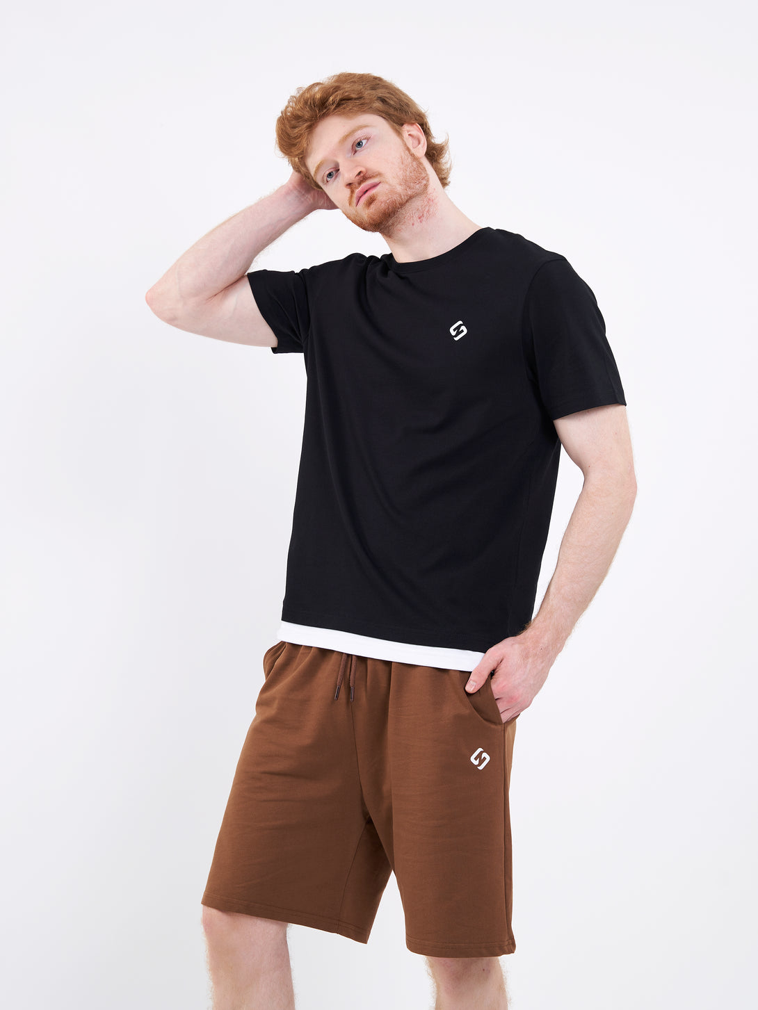 A Man Wearing Toffe Brown Color Men's Easy-Fit Shorts for All-Day Wear