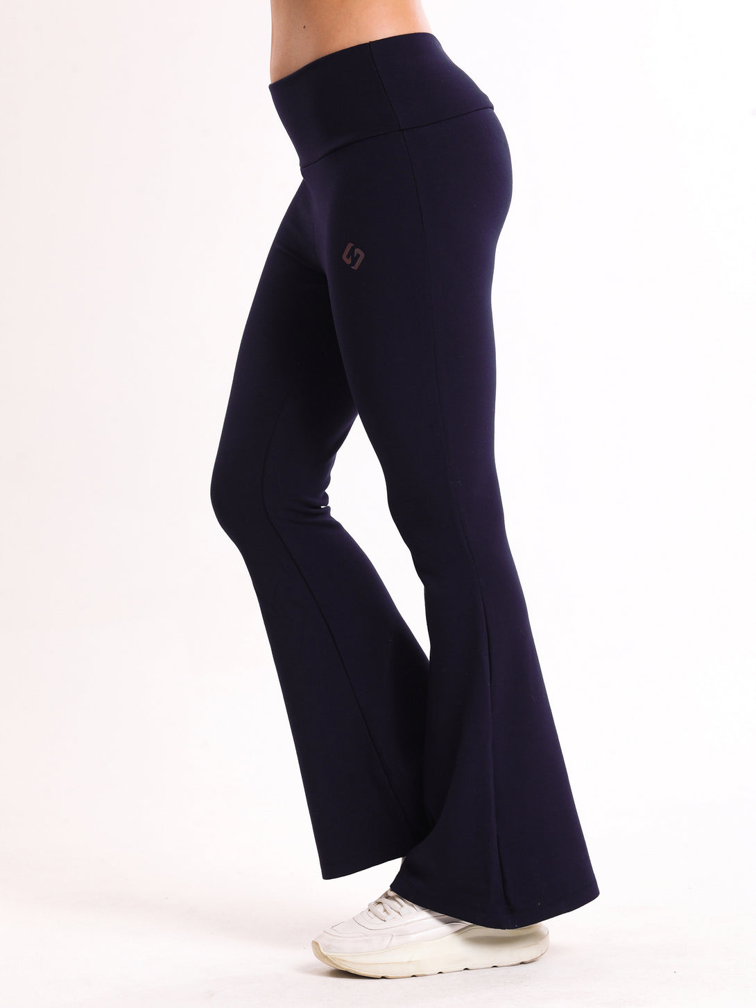 A Woman Wearing Peacoat Color Legacy Jersey Yoga Pants