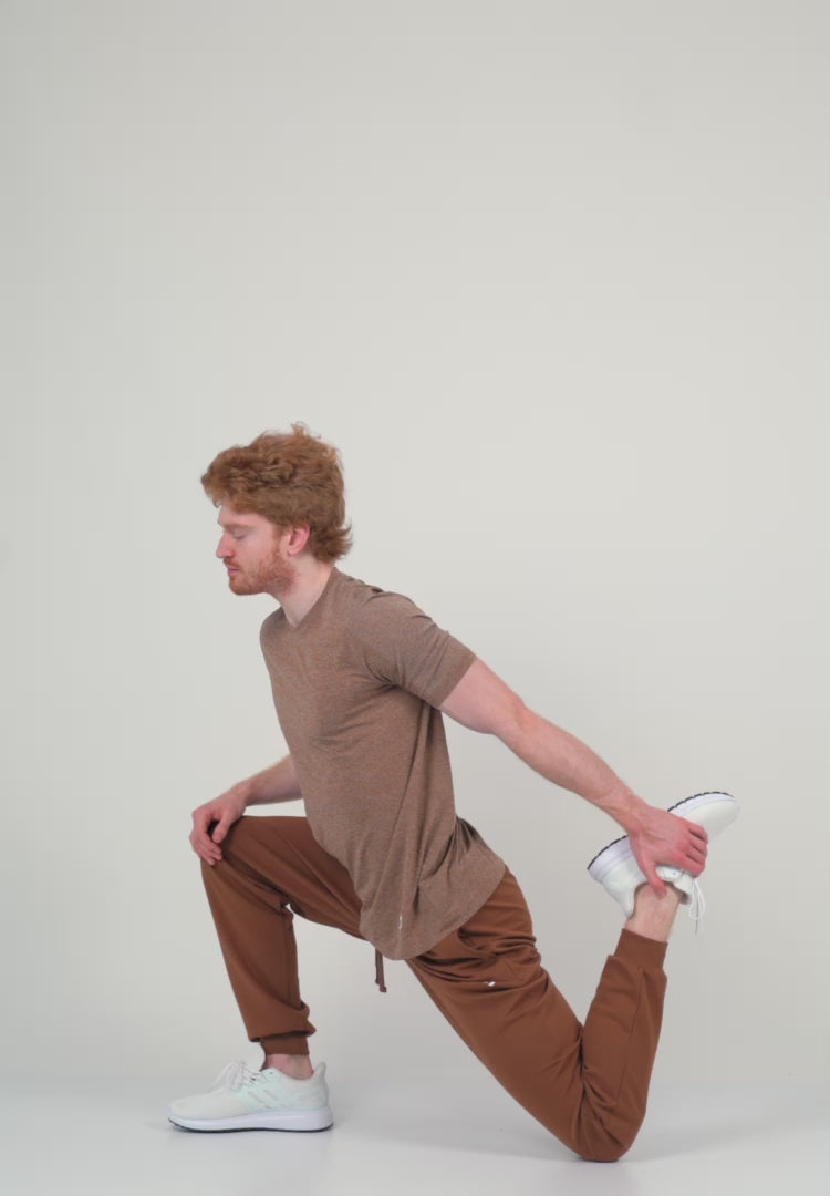 A Man Wearing Toffe Brown Color Durable Men's Joggers for All-Day Wear