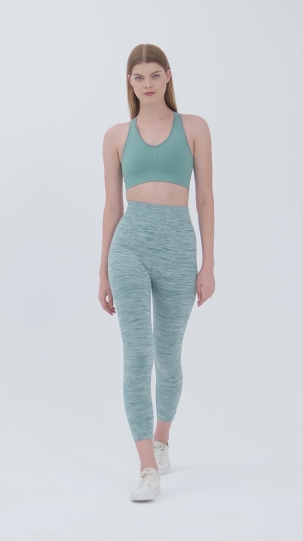 A Woman Wearing Arctic Color Single Back Strap Medium-Support Sports Bra