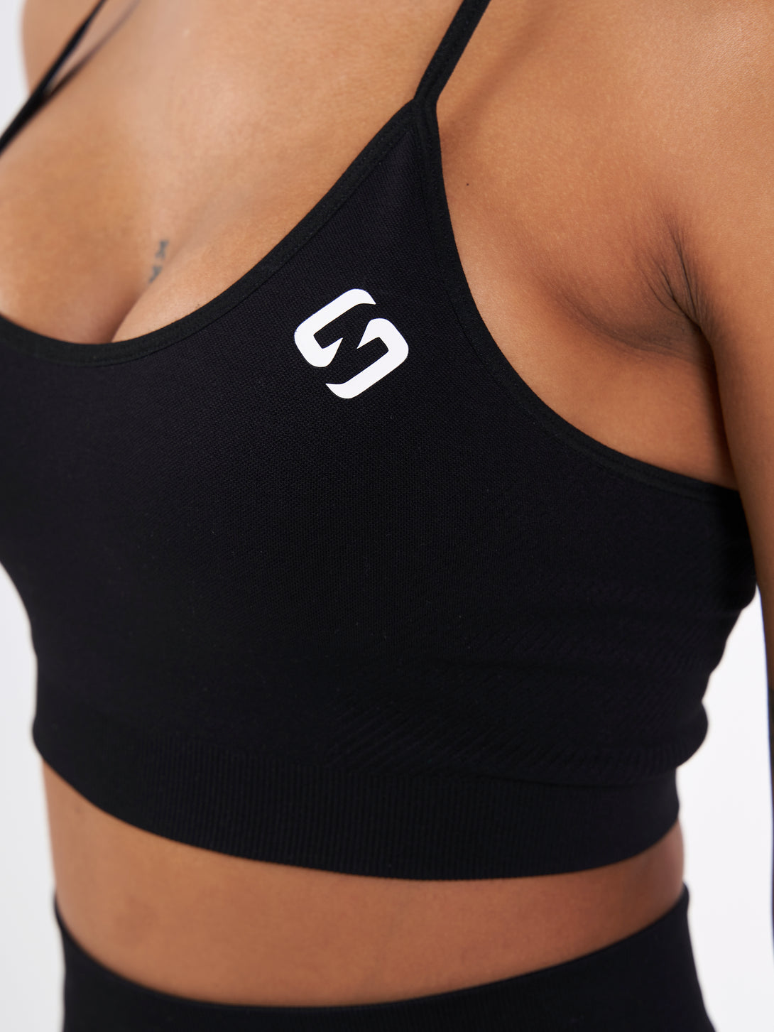 A Woman Wearing  Deep Black Color Zen Perfect Low Impact Bra