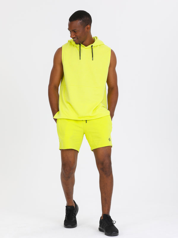 Color_Lime | A Men Wearing Lime The Basic Hooded Vest